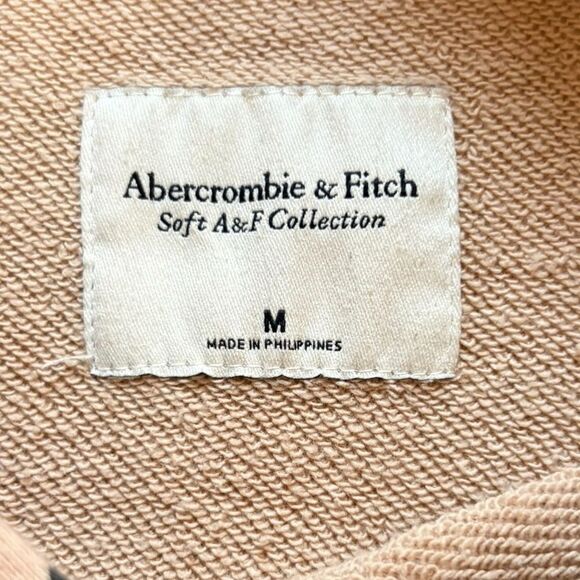 Abercrombie & Fitch Soft Collection Hooded Sweatshirt Tan Black Dots Womens Med - Picture 11 of 14